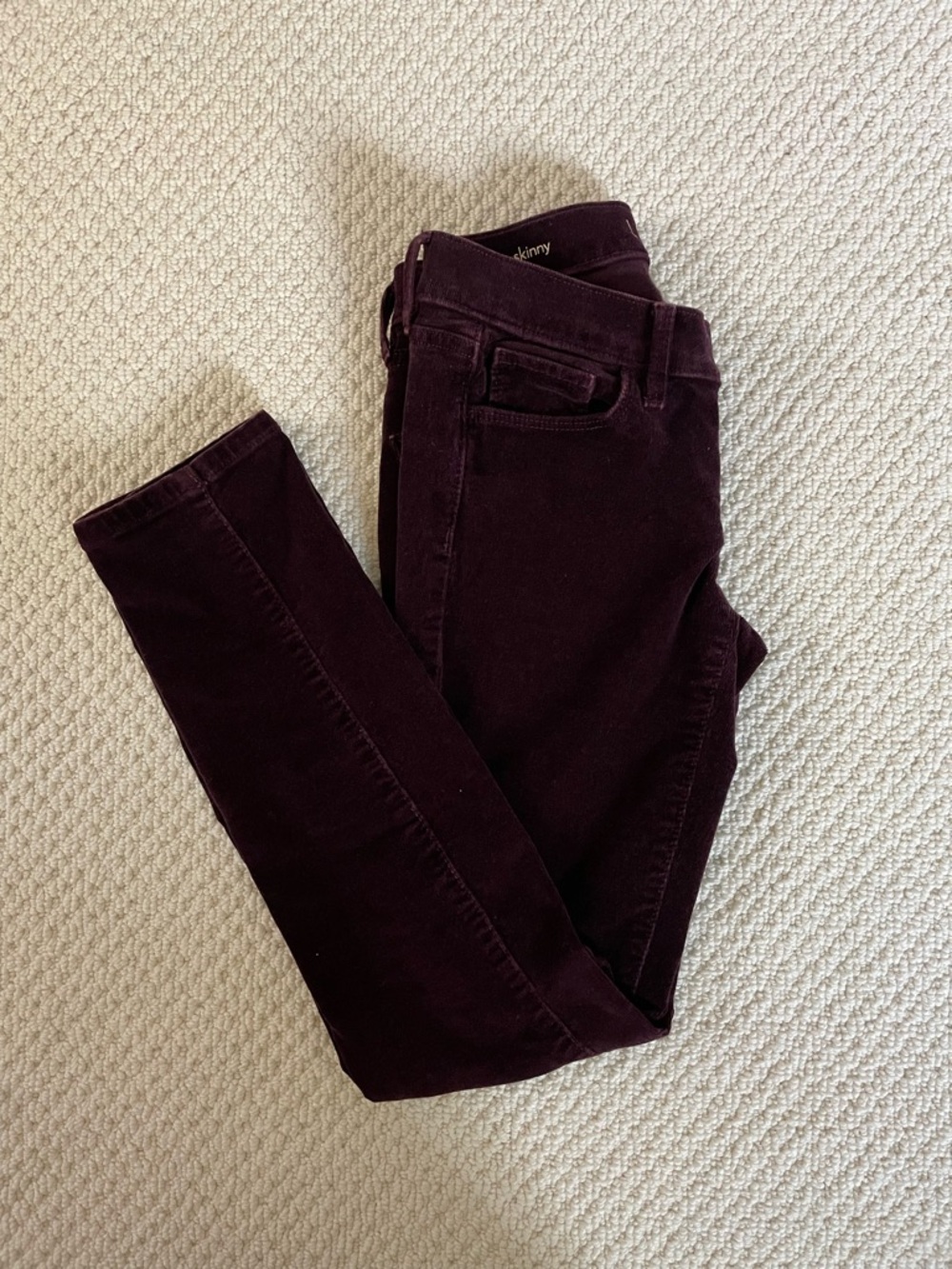 Dark Plum Skinny Corduroy Pants